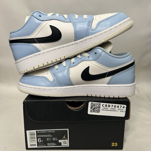 Nike Air Jordan 1 Retro Low GS “Ice Blue Black White” - Picture 3 of 6